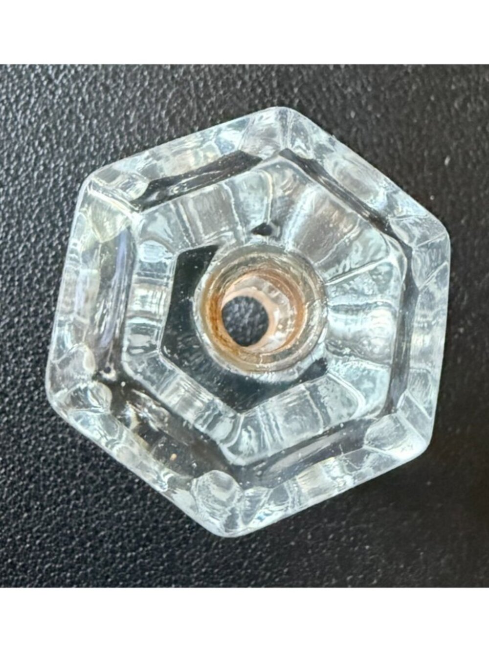 Vintage 6~Sided‎ Hexagonal Clear Glass Unique Drawer Knob